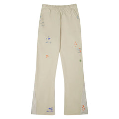 Gallery Depot's new splashed ink hand-painted spliced micro flared pants, American high street pure cotton looped casual pants, trendy (2)