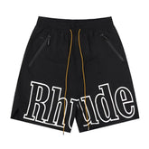 Rhude classic letter printed shorts American street high street loose basketball sports pants men and women five-point pants trendy