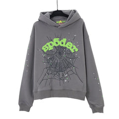 YOUNG Thug same SP5DER cobweb foaming printed hoodie autumn loose hat sweaters outer tide (9)