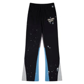 Gallery Depot's new splashed ink hand-painted spliced micro flared pants, American high street pure cotton looped casual pants, trendy (1)