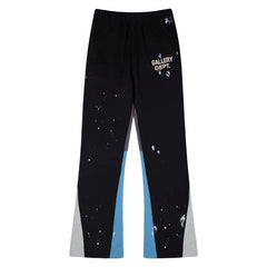 Gallery Depot's new splashed ink hand-painted spliced micro flared pants, American high street pure cotton looped casual pants, trendy (1)