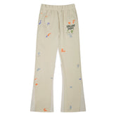 Gallery Depot's new splashed ink hand-painted spliced micro flared pants, American high street pure cotton looped casual pants, trendy (2)