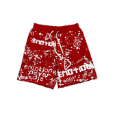 Red “Graffiti” Shorts