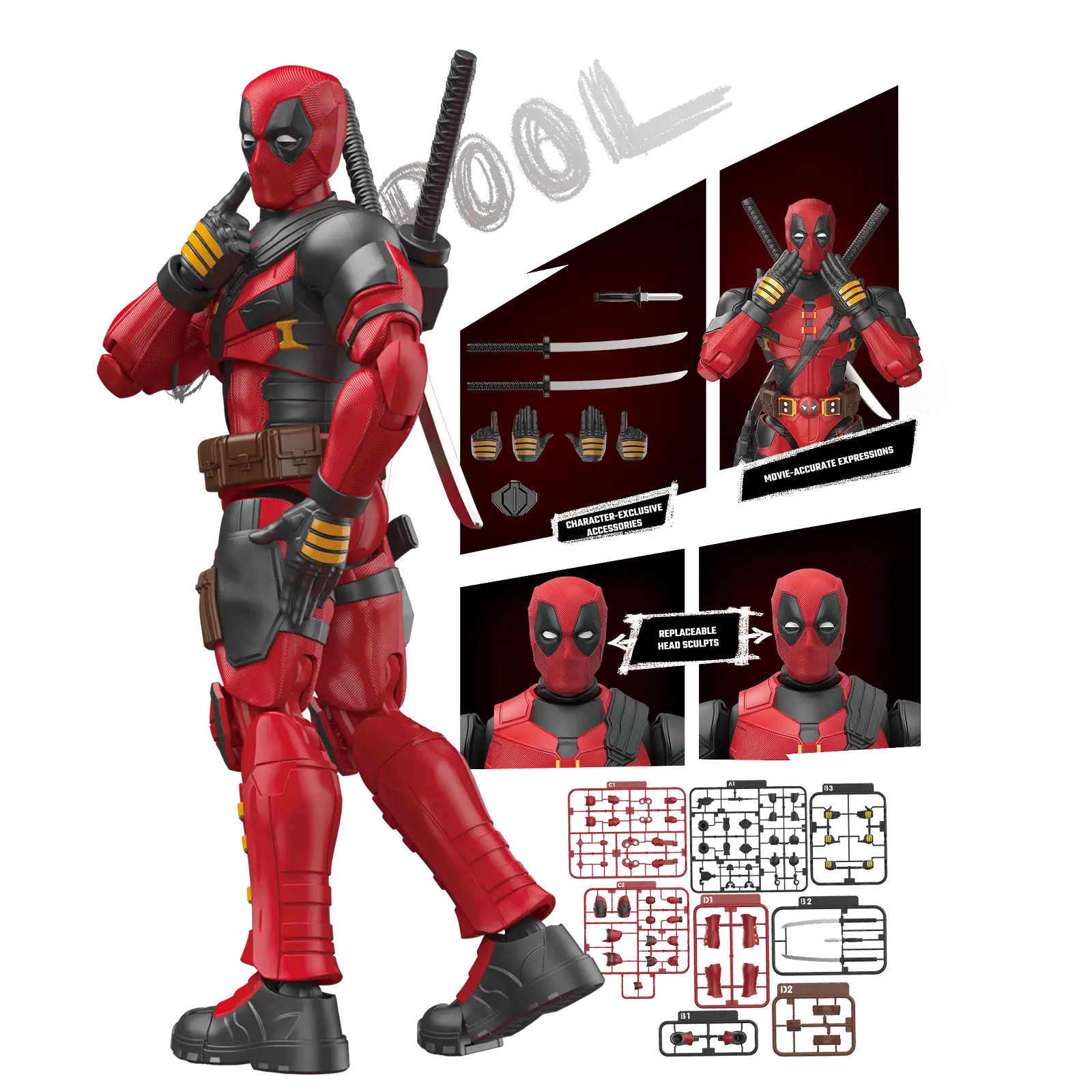 Marvel Deadpool & Wolverine Champion Class Deadpool Model Kits | Blokees