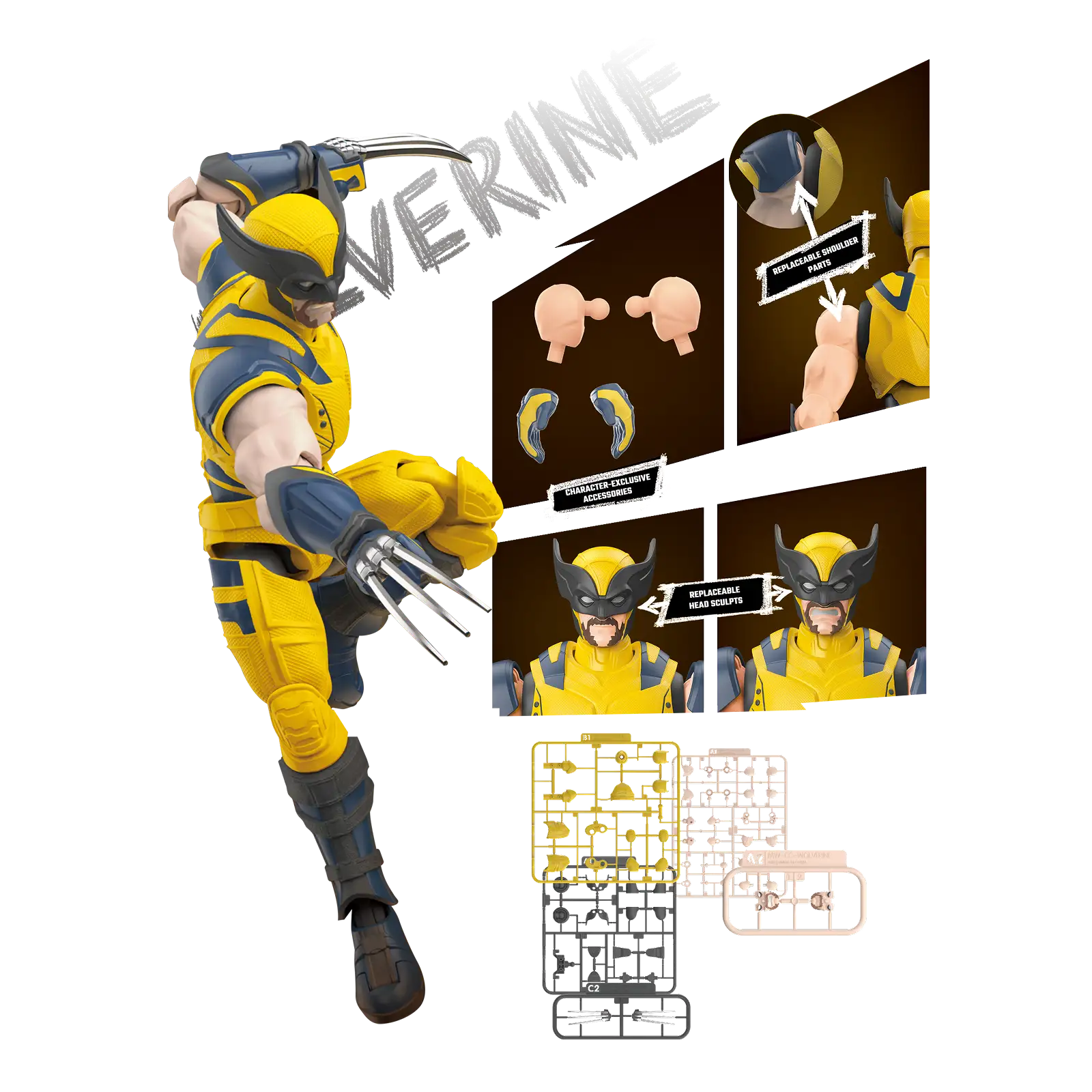 Marvel Deadpool & Wolverine Champion Class Wolverine Model Kits | Blokees