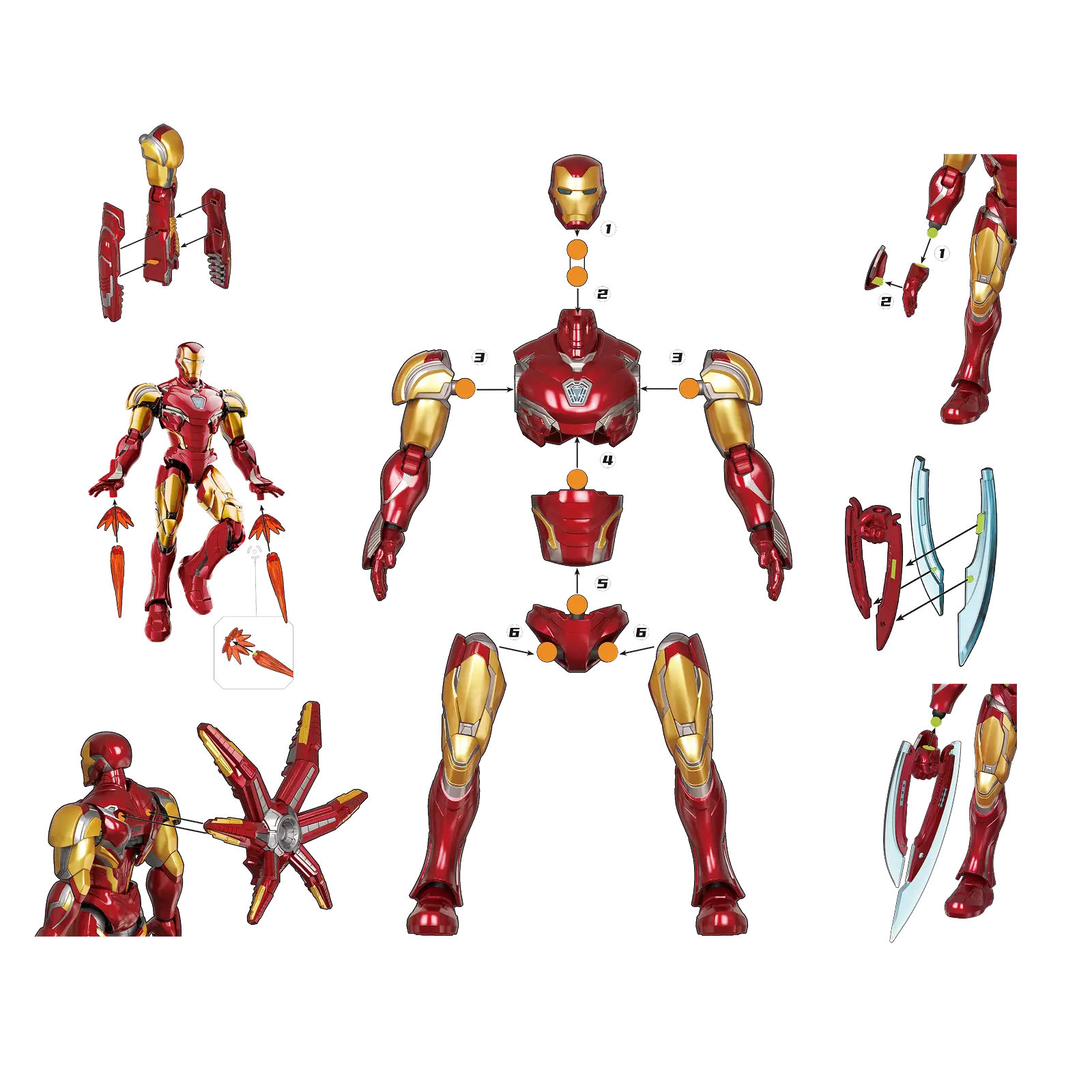 Marvel Infinity Saga Champion Class Iron Man MK85 Model Kits | Blokees