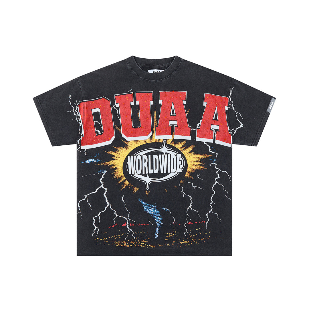 DUAA Lightning Storm Rhinestone Graphic Tee
