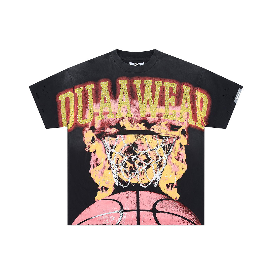 DUAA Fiery Basketball Hoop Graphic Tee