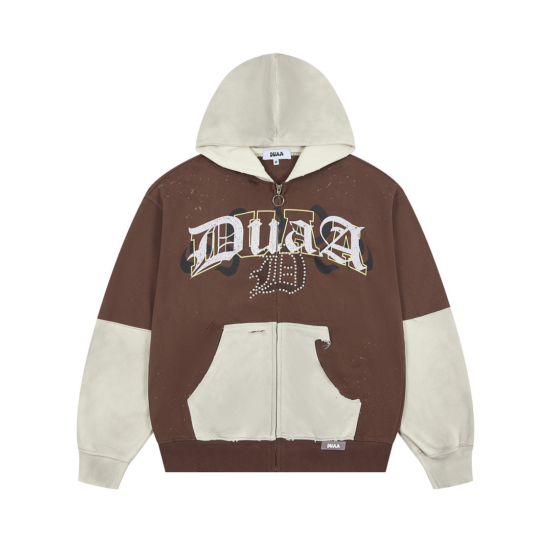 RoughPlay Distressed Gothic Zip Hoodie
