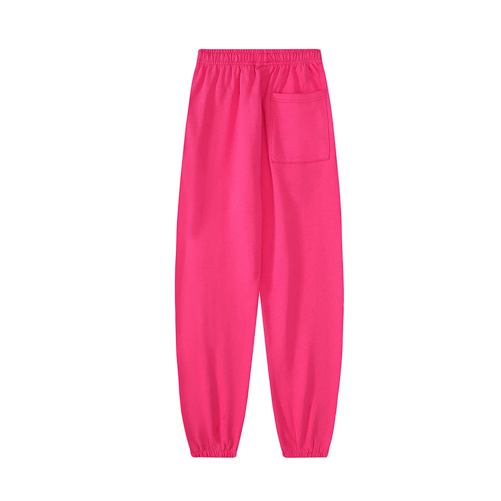 Young Thug's same style Sp5der 555555 pure cotton looped casual pants, trendy leg binding pants for men and women (2)