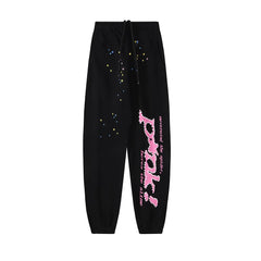 Young Thug's same style Sp5der 555555 pure cotton looped casual pants, trendy leg binding pants for men and women (1)
