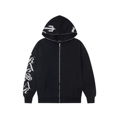 Trendy brand Trapstar Devil's Claw print cardigan, sweatshirt, sweatpants, men's and women's plus velvet loose casual sports set (1)