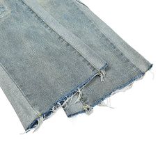 Gallery Depot American retro graffiti printed jeans for men and women, loose straight leg wide leg floor length pants