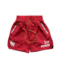 Rhude x Pirelli collaboration summer thin casual sports shorts, high street loose men's and women's five quarter pants