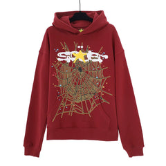 YOUNG Thug same SP5DER cobweb foaming printed hoodie autumn loose hat sweaters outer tide (4)