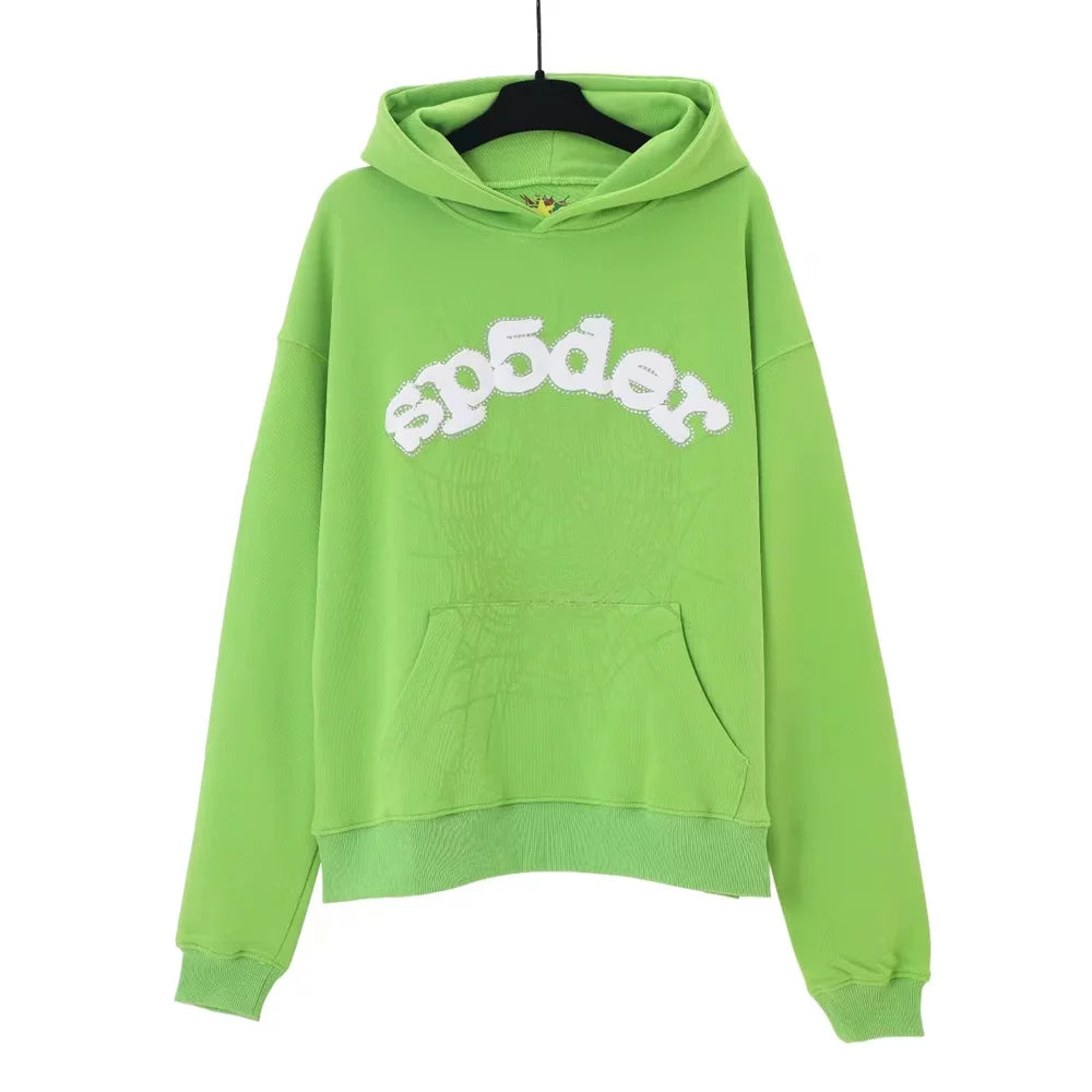 YOUNG Thug same SP5DER cobweb foaming printed hoodie autumn loose hat sweaters outer tide (3)