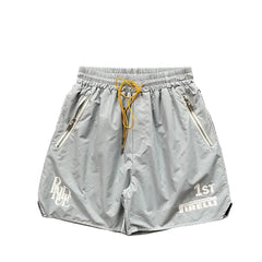 Rhude x Pirelli collaboration summer thin casual sports shorts, high street loose men's and women's five quarter pants