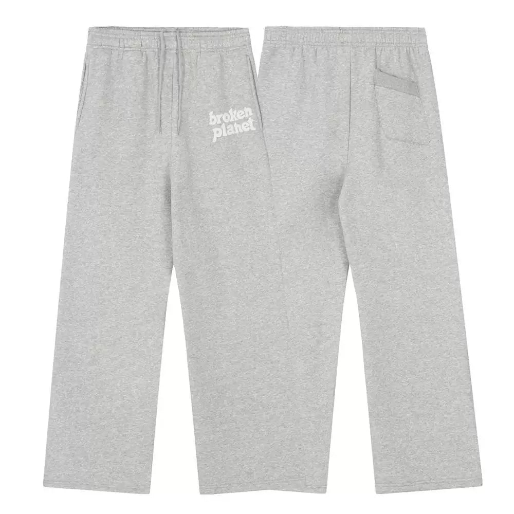 Broken planet shattered planet foam letter printed pants autumn and winter with plush loose straight leg sweatpants trend