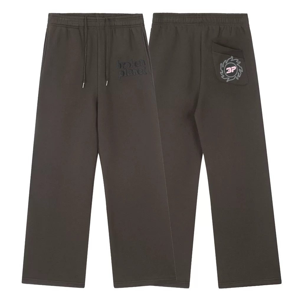 Broken planet shattered planet foam letter printed pants autumn and winter with plush loose straight leg sweatpants trend