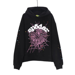 YOUNG Thug same SP5DER cobweb foaming printed hoodie autumn loose hat sweaters outer tide (8)