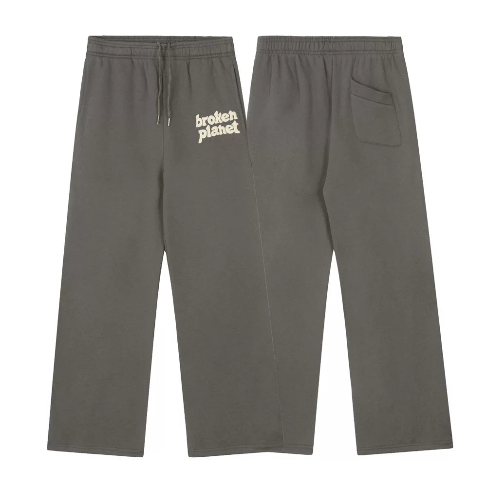 Broken planet shattered planet foam letter printed pants autumn and winter with plush loose straight leg sweatpants trend