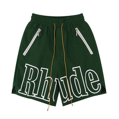 Rhude classic letter printed shorts American street high street loose basketball sports pants men and women five-point pants trendy