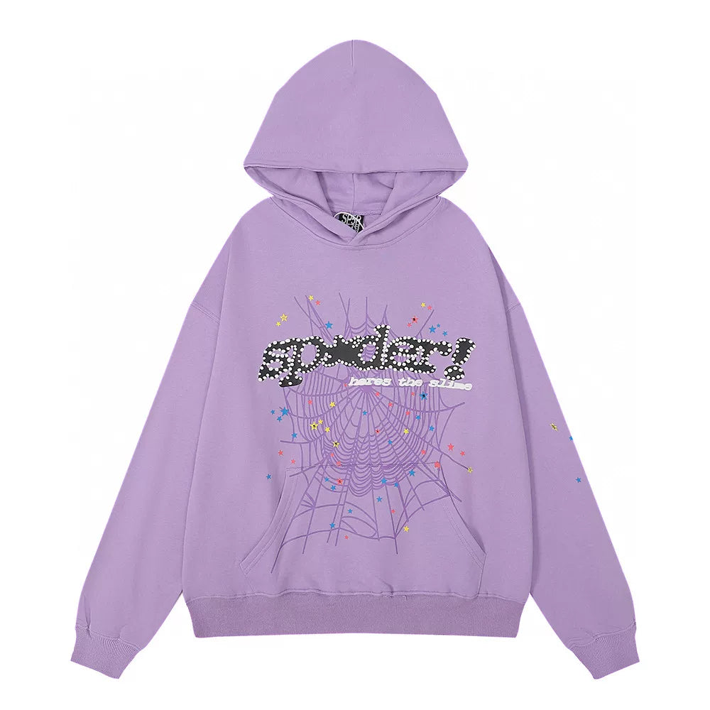 Young Thug Star Same Style Sp5der 555555 Spider Web Foam Printed Hoodie Hoodie Sweater Men's and Women's Trendy (2)