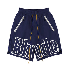 Rhude classic letter printed shorts American street high street loose basketball sports pants men and women five-point pants trendy