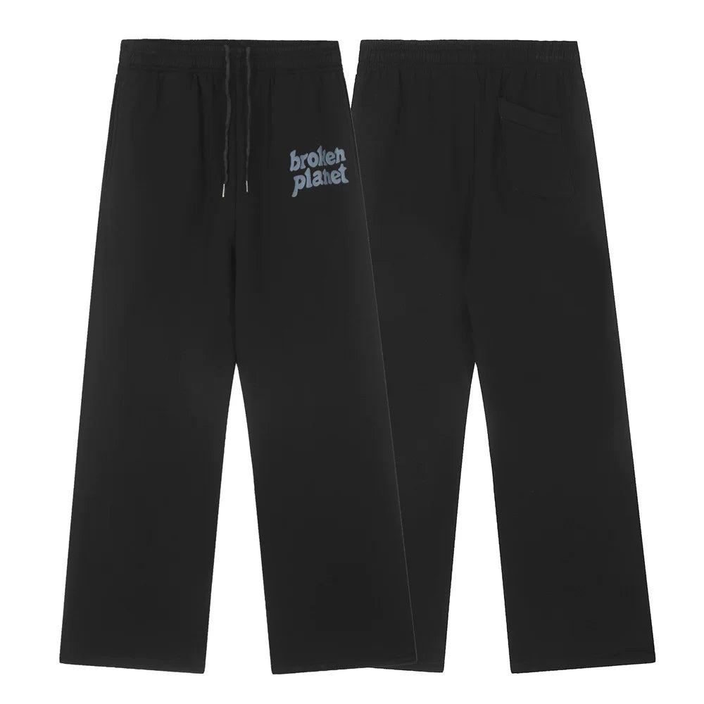 Broken planet shattered planet foam letter printed pants autumn and winter with plush loose straight leg sweatpants trend