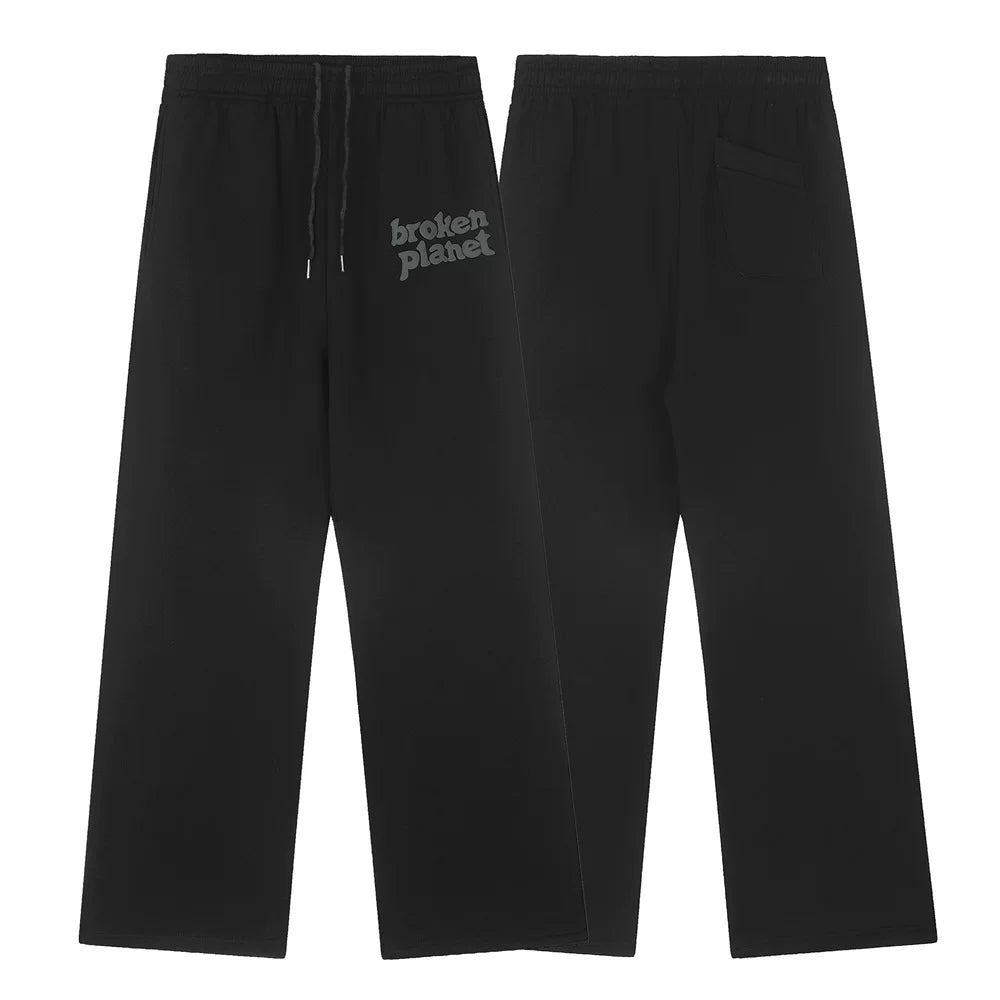 Broken planet shattered planet foam letter printed pants autumn and winter with plush loose straight leg sweatpants trend