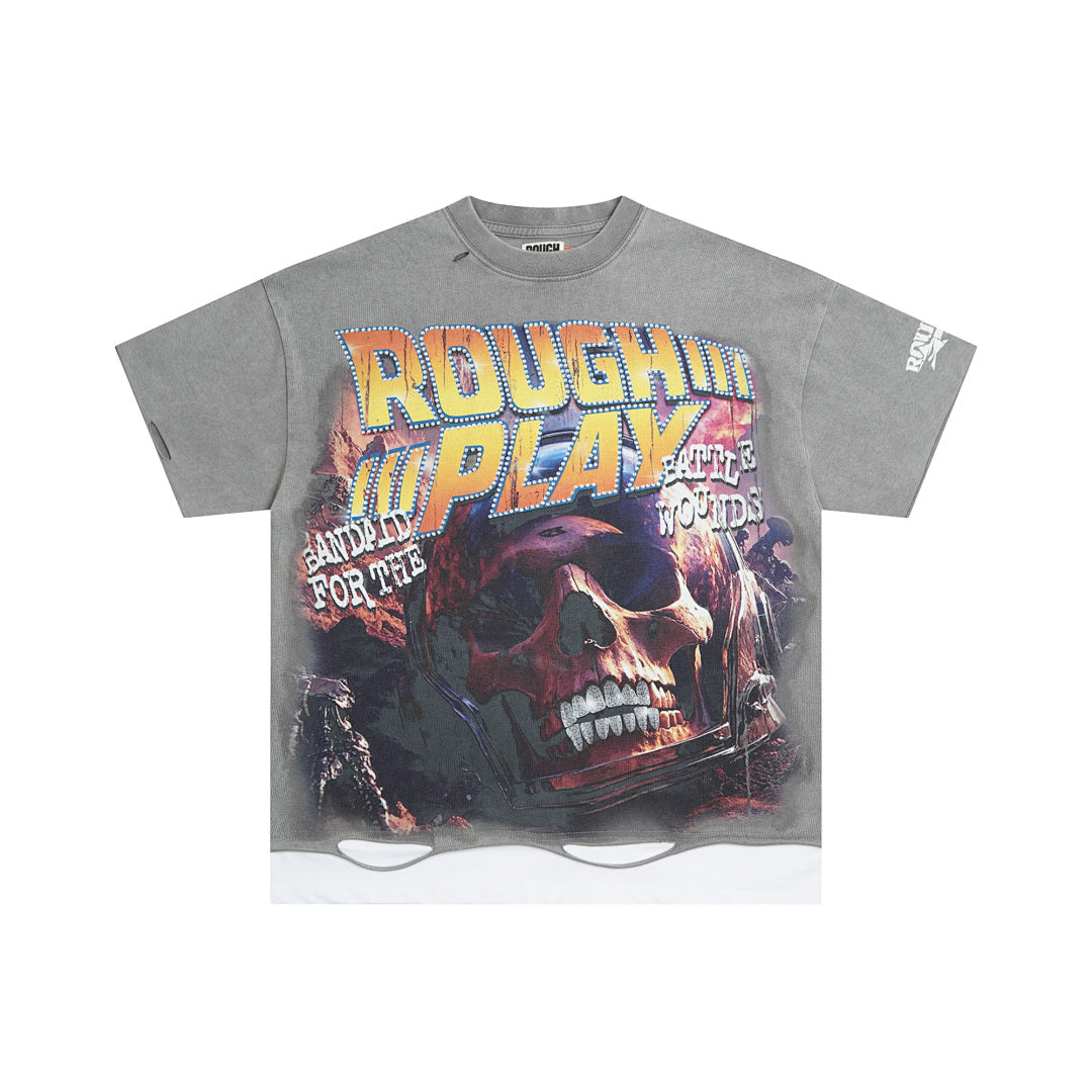 RoughPlay Skull Helmet Graphic Tee