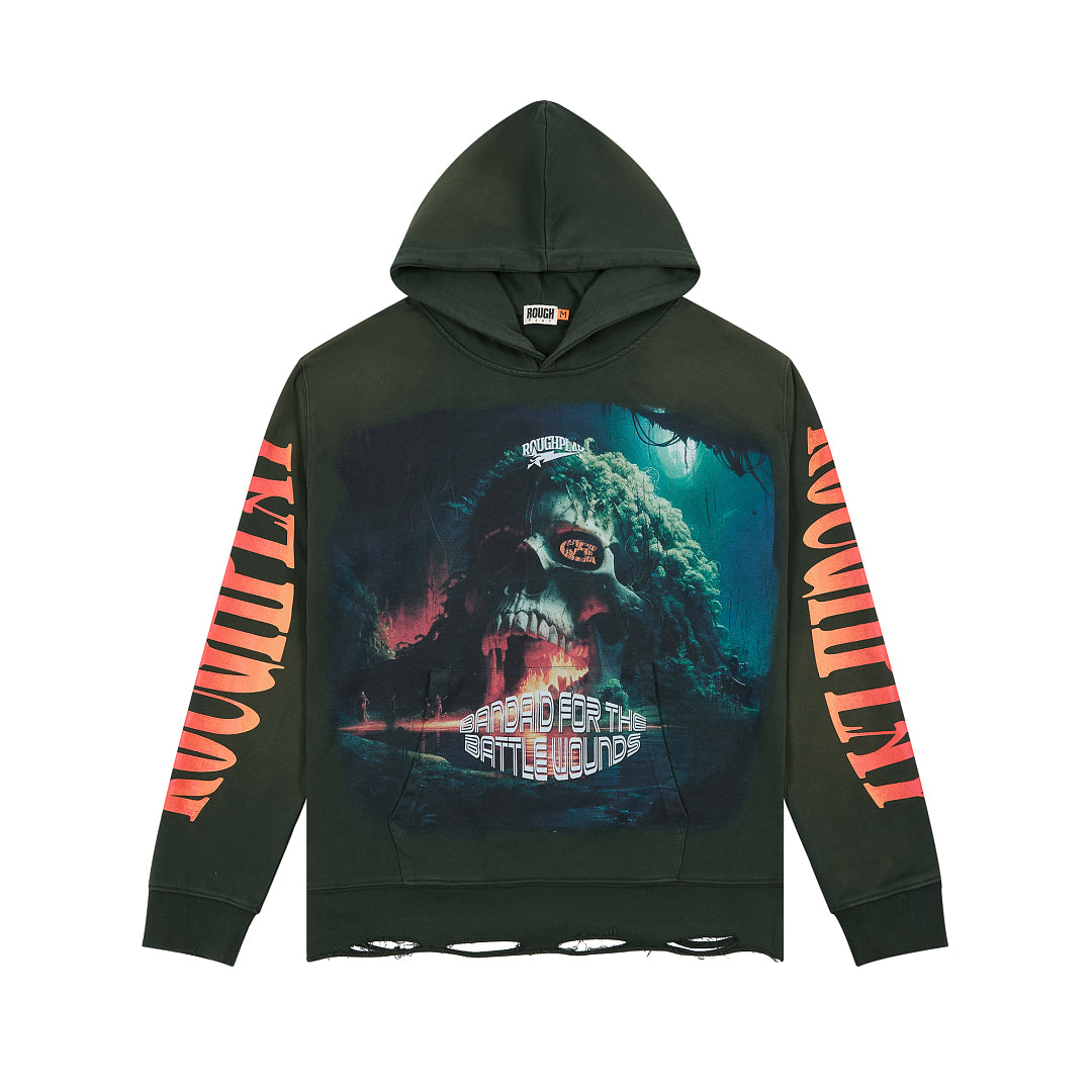 RoughPlay Vintage Skull Graphic Hoodie