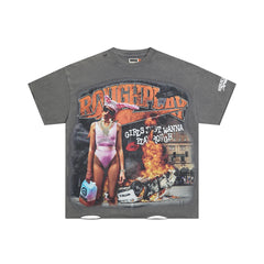 RoughPlay Burning Car Graphic Tee