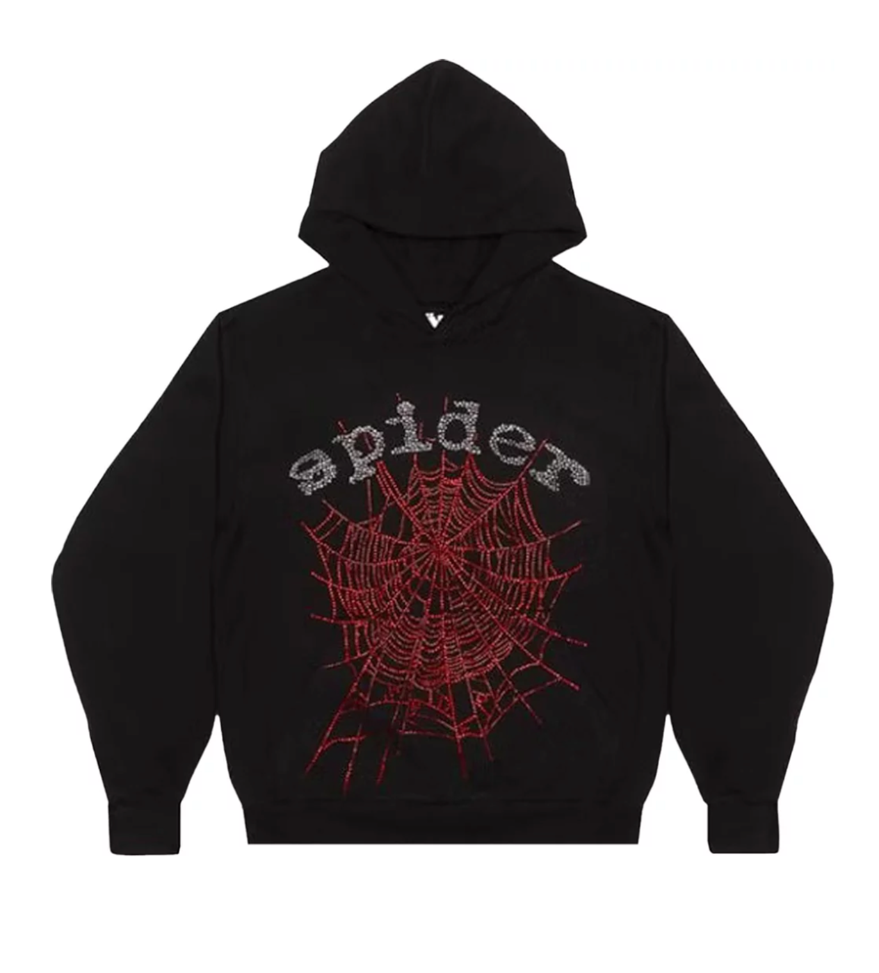 Sp5der OG Rhinestone Hoodie Black