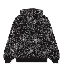 Sp5der Embroidered AOP Hoodie Black