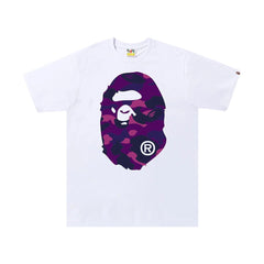 BAPe Color Camo Big Ape Head Tee White/Purple