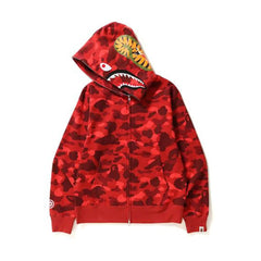 BAPE Color Camo Shark Full Zip Hoodie Red