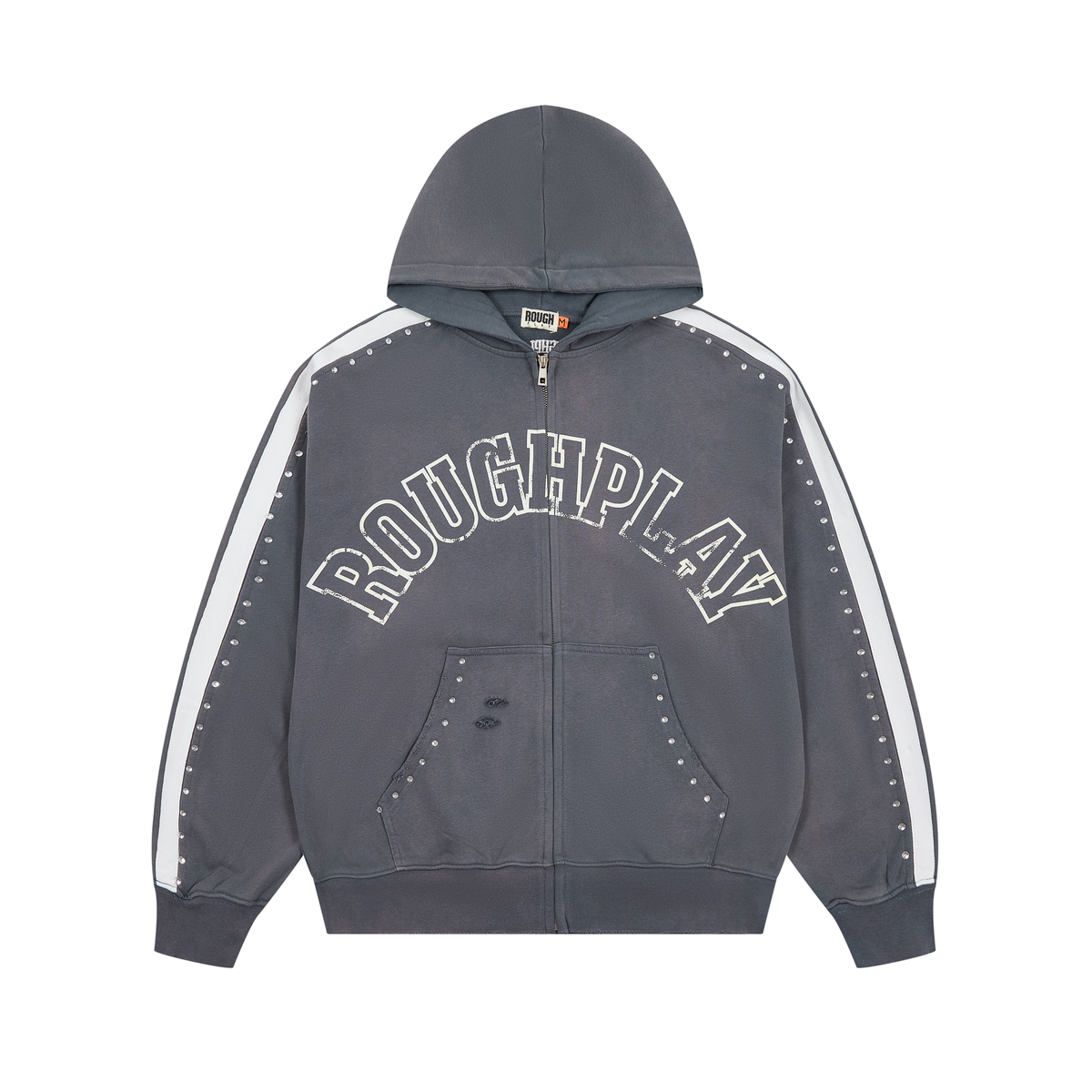 RoughPlay Vintage Logo Zip-Up Hoodie
